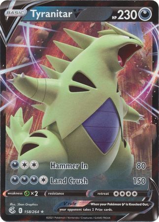 Tyranitar V 158/264 - Fusion Strike - Holofoil