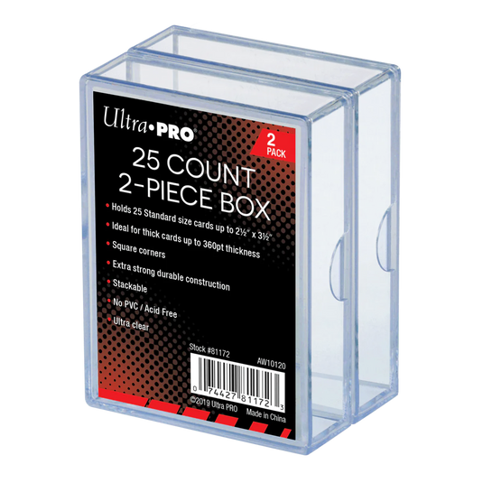 Ultra Pro - 2-Piece Storage Box - for 25 Cards - Clear (2 Boxes)