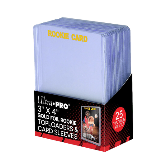 Ultra Pro - 3" x 4" Clear "Rookie Gold" Toploaders & Card Sleeves (25 stuks)