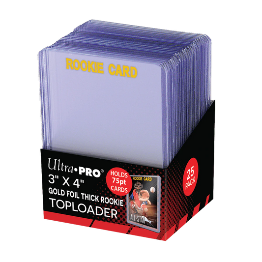 Ultra Pro – 3" x 4" Rookie Gold Thick 75PT Toploader (25 stuks)