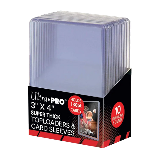 Ultra Pro – 3" x 4" Super Thick 130PT Toploaders & Thick Card Sleeves Combo (10 stuks)