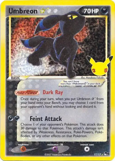 Umbreon Gold Star 17/17 - Celebrations: Classic Collection - Holofoil