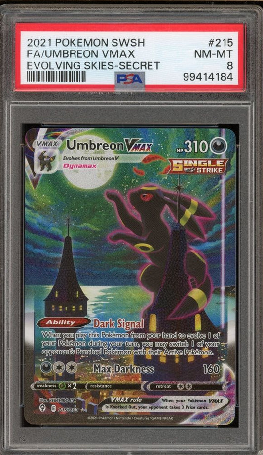 Umbreon VMAX (PSA 8) 215/203 - Evolving Skies - Holofoil