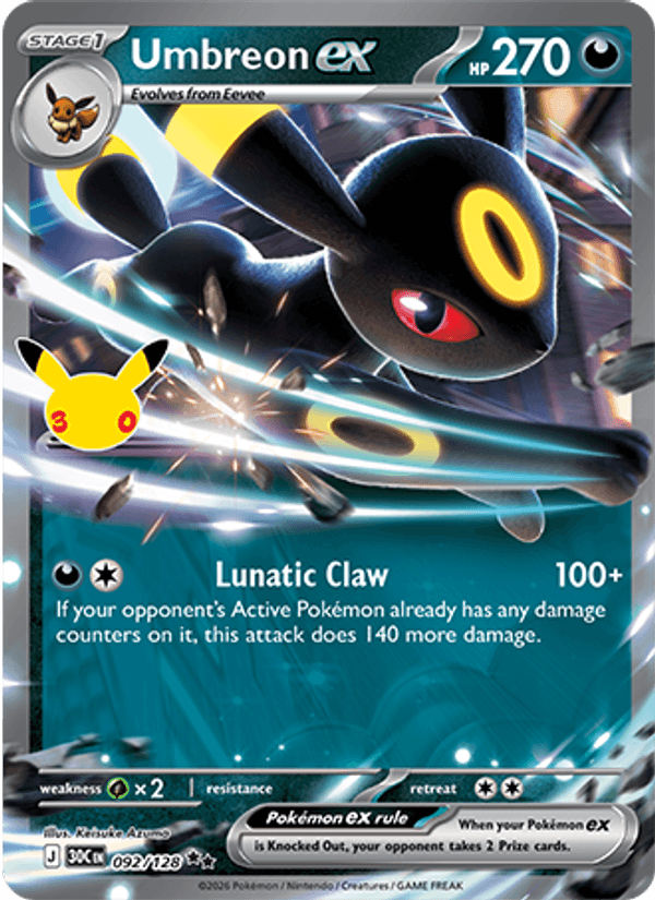 Umbreon ex 092/128 - 30th Celebration - Holofoil