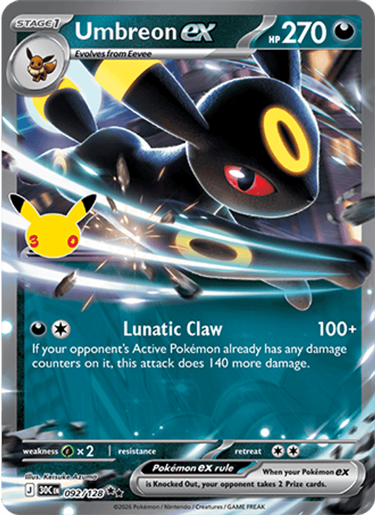 Umbreon ex 092/128 - 30th Celebration - Holofoil