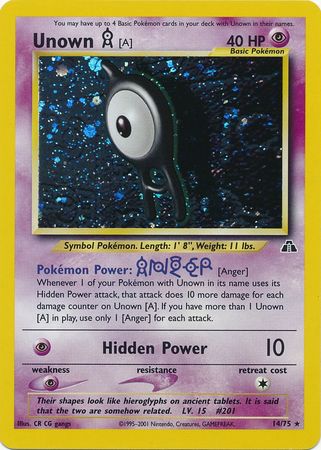 Unown [A] 14/75 - Neo Discovery (Unlimited) - Holofoil