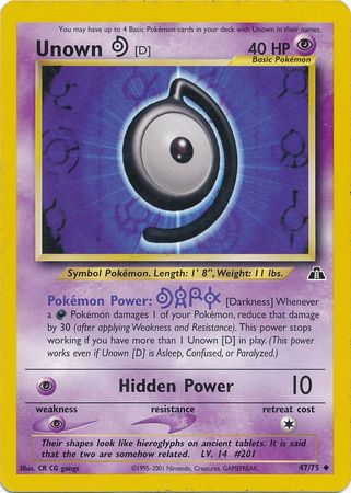 Unown [D] 47/75 - Neo Discovery (Unlimited) - Normal