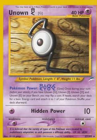 Unown [G] 27/105 – Neo Destiny (Unbegrenzt) – Normal