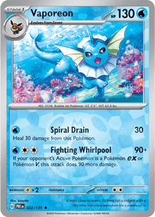 Vaporeon 022/131 - Prismatic Evolutions - Master Ball Pattern
