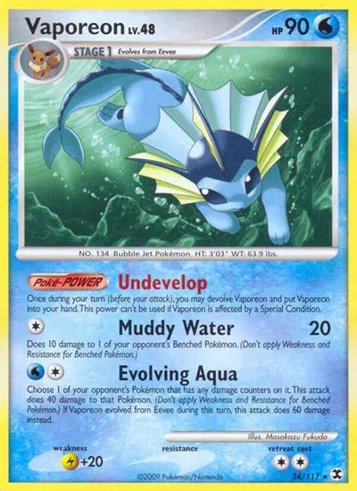 Vaporeon Lv.48 34/111 - Rising Rivals - Reverse Holofoil