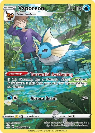 Vaporeon TG02/TG30 - Brilliant Stars Trainer Gallery - Holofoil