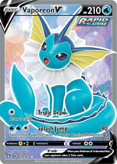 Vaporeon V 172/203 - Evolving Skies - Holofoil