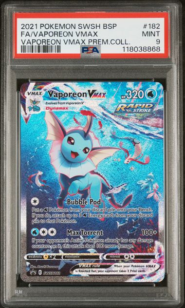Vaporeon VMAX (PSA 9) SWSH182 – Sword & Shield Promo – Holofoil