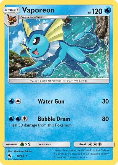 Vaporeon 18/68 - Hidden Fates - Holofoil