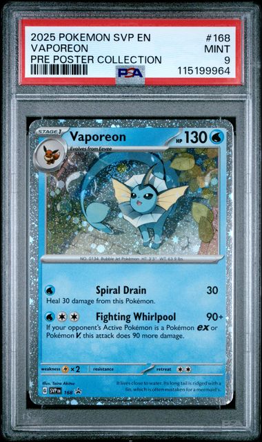 Vaporeon (PSA 9) 168 – Scarlet & Violet Promo – Cosmos Holo