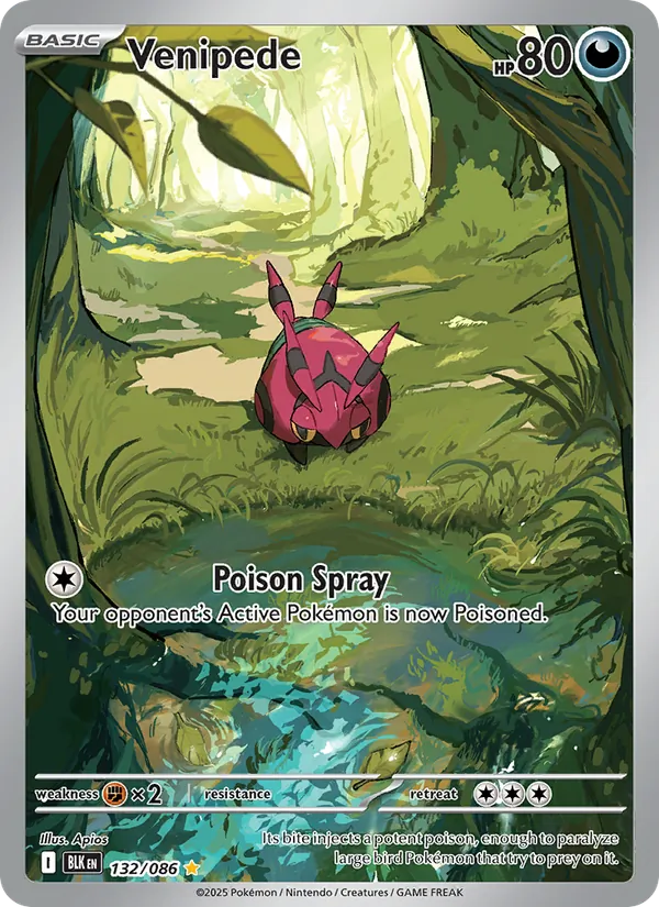 Venipede 132/086 - Black Bolt - Holofoil