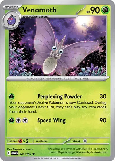 Venomoth 049/165 - Scarlet & Violet 151 - Reverse Holofoil