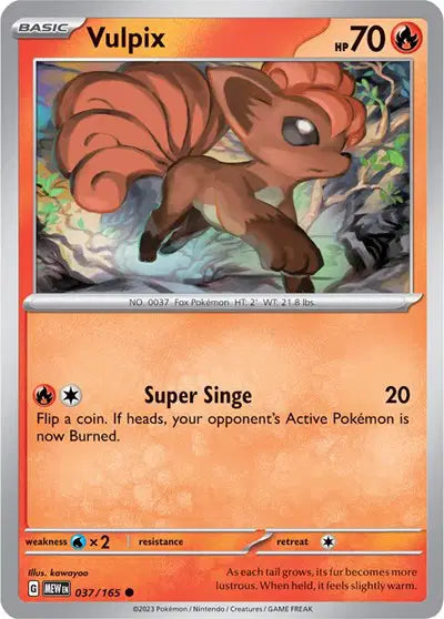 Vulpix 037/165 - Scarlet & Violet 151 - Reverse Holofoil