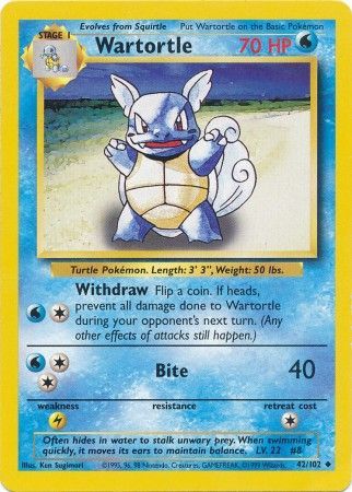 Wartortle 42/102 - Base Set (Unlimited) - Normal