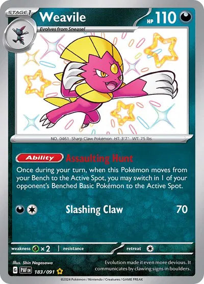 Weavile 183/091 - Paldean Fates - Holofoil