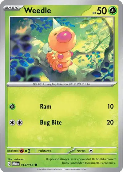 Weedle 013/165 - Scarlet & Violet 151 - Reverse Holofoil