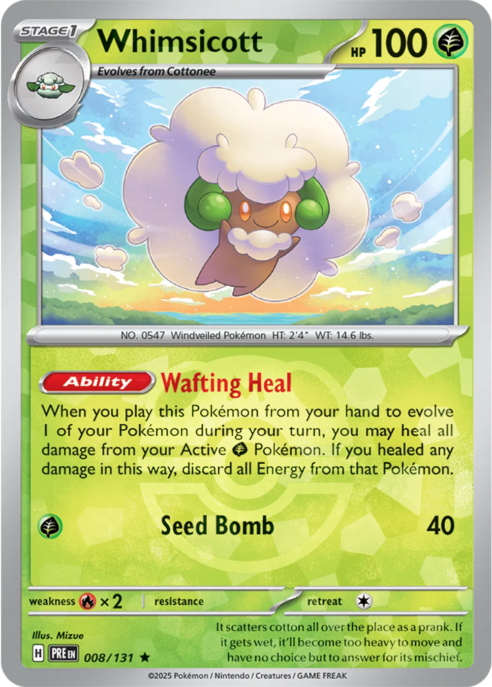 Whimsicott 008/131 - Prismatic Evolutions - Master Ball Pattern