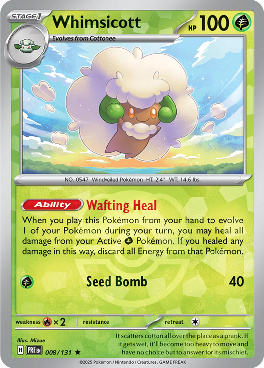 Whimsicott 008/131 - Prismatic Evolutions - Master Ball Pattern