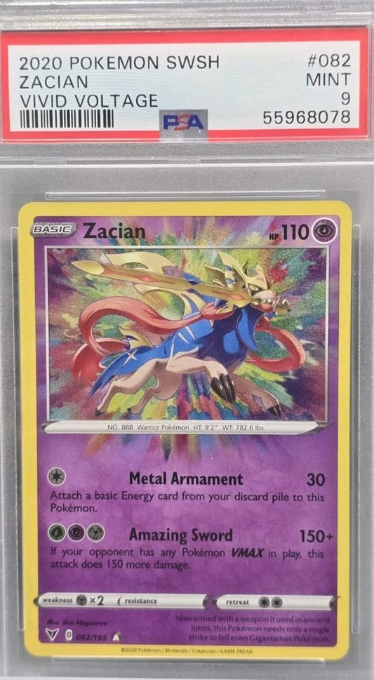 Zacian (PSA 9) 82/185 - Vivid Voltage - Holofoil