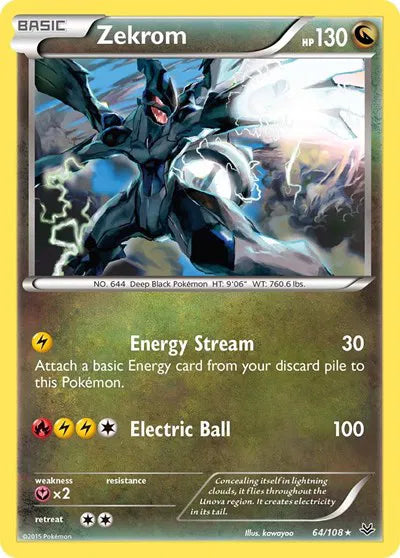 Zekrom 64/108 - Roaring Skies - Reverse Holofoil