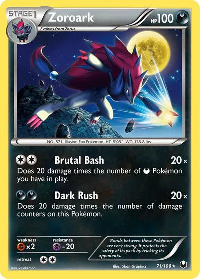 Zoroark 71/108 - Dark Explorers - Reverse Holofoil