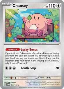 Chansey 113/165 - Scharlachrot & Violett 151 - Holofolie umgekehrt