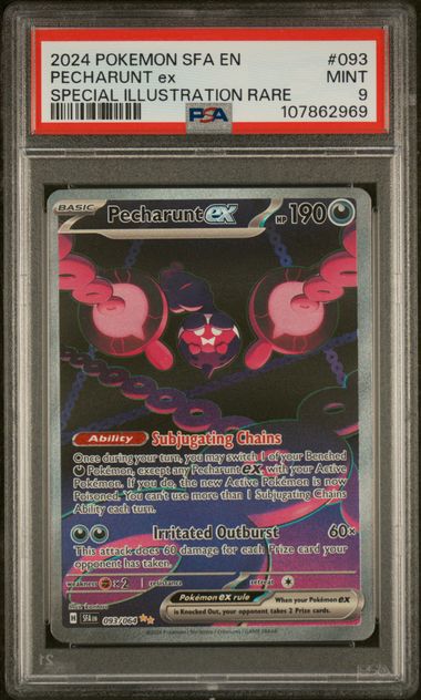 Pecharunt ex (PSA 9) 93/64 - Shrouded Fable - Holofoil