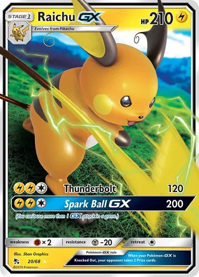 Raichu GX 20/68 – Hidden Fates – Holofoil