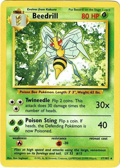 Beedrill (NL) 17/102 - Base Set (Unlimited) - Normal