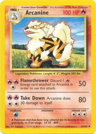 Arcanine 23/102 - Base Set (Unlimited) - Normal