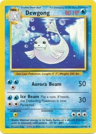 Dewgong 25/102 - Base Set (Unlimited) - Normal