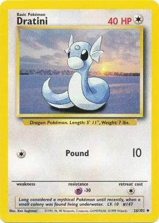 Dratini 26/102- Base Set (Unlimited) - Normal