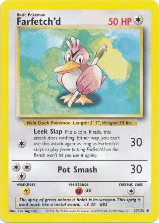 Farfetch'd 27/102 - Base Set (Unlimited) - Normal