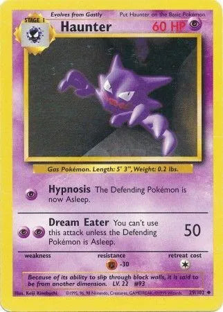 Haunter 29/102 - Base Set (Unlimited) - Normal