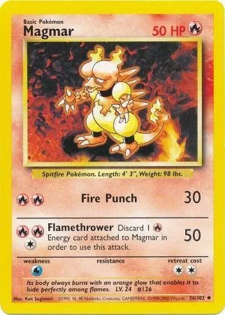 Magmar 36/102 - Base Set (Unlimited) - Normal