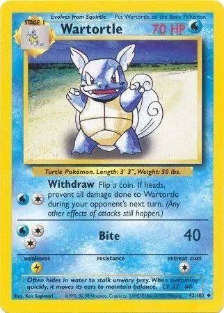 Wartortle 42/102 - Base Set (Unlimited) - Normal