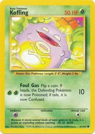 Koffing 51/102 - Base Set (Unlimited) - Normal
