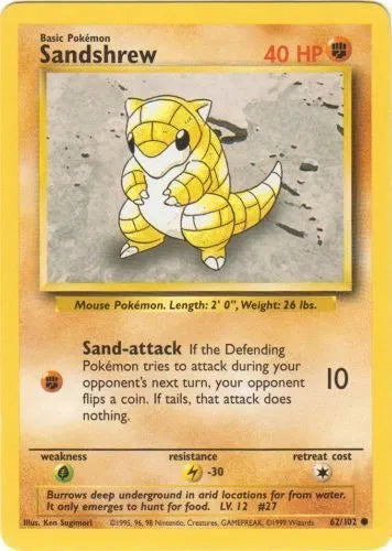 Sandshrew 62/102 - Base Set (Unlimited) - Normal