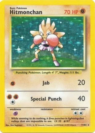 Hitmonchan 07/102 - Base Set (Unlimited) - Holofoil