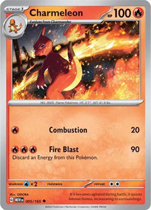 Charmeleon 005/165 - Scarlet Violet 151 - Holofolie umgekehrt