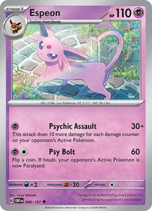 Espeon 086/197 - Obsidian Flames - Normal
