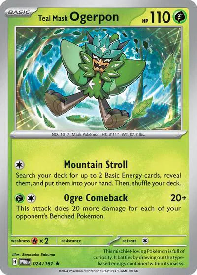 Teal Mask Ogerpon 024/167 - Twilight Masquerade - Holofoil