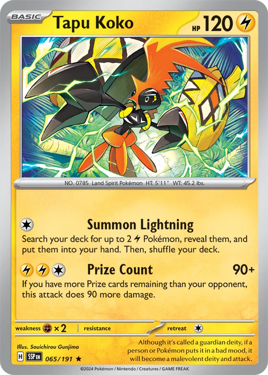 Tapu Koko 065/191 - Surging Sparks - Holofoil