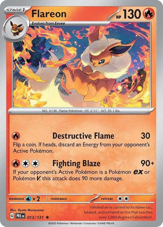 Flareon 013/131 – Prismatic Evolutions – Umgekehrte Holofolie