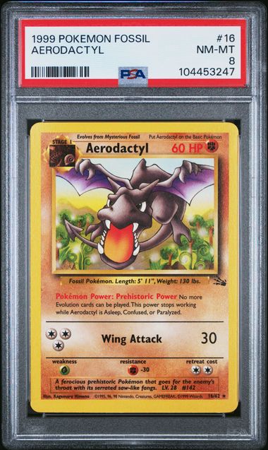 Aerodactyl (PSA 8) 16/62 - Fossil - Normal